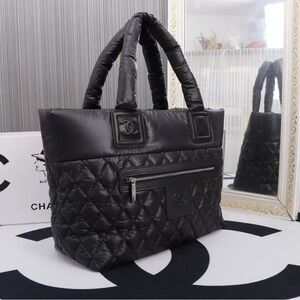CHANEL Black Quilted Tote Bag